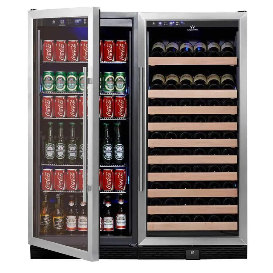 KingsBottle 36 Heating Glass 2 Door Built in Beverage Fridge - KBU56M